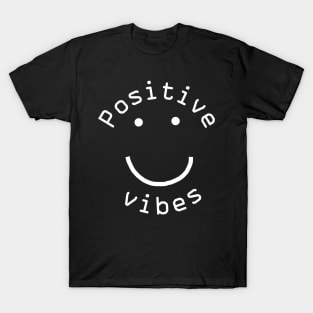 Positive Vibes Smiley Face White T-Shirt